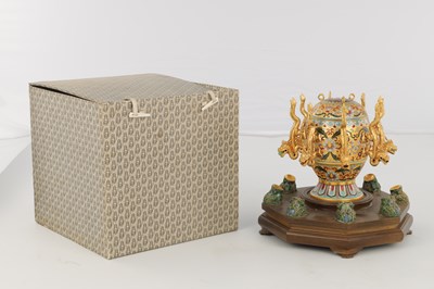 Lot 264 - A 20TH CENTURY CHINESE CLOISONNÉ EARTHQUAKE DETECTOR