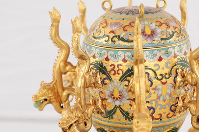 Lot 264 - A 20TH CENTURY CHINESE CLOISONNÉ EARTHQUAKE DETECTOR