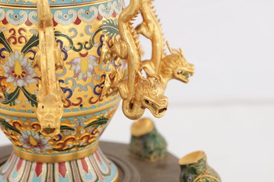 Lot 264 - A 20TH CENTURY CHINESE CLOISONNÉ EARTHQUAKE DETECTOR