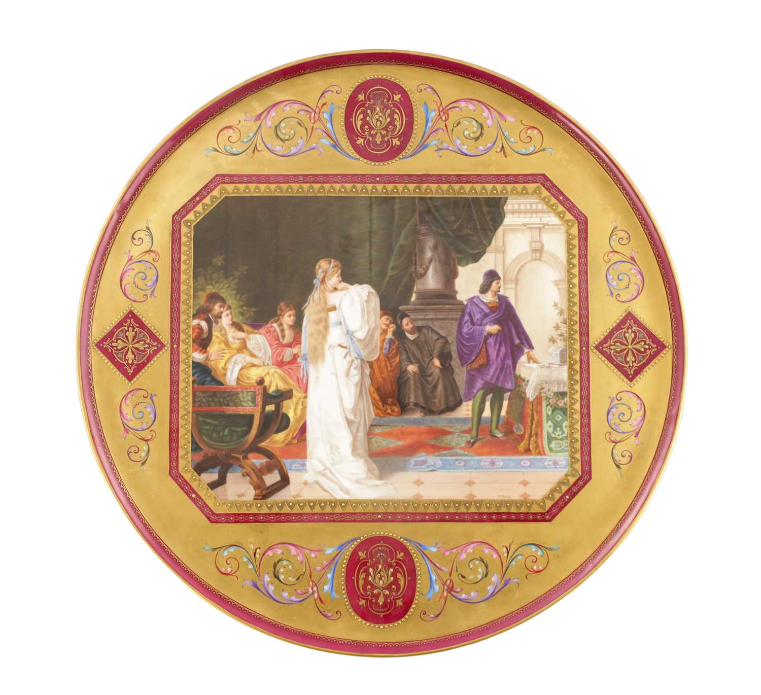 Lot 35 - A FINE LATE 19TH CENTURY ‘VIENNA’ OVERSIZED PORCELAIN PLAQUE SIGNED F. KOLLER