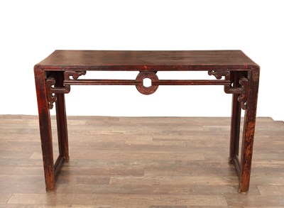 Lot AN 18TH CENTURY CHINESE STAINED SOFTWOOD ALTER TABLE