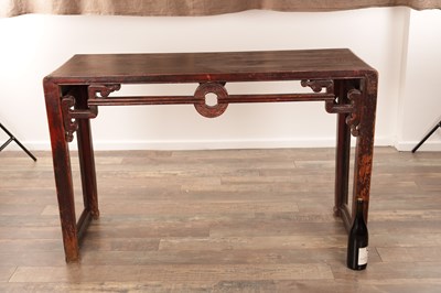 Lot 261 - AN 18TH CENTURY CHINESE STAINED SOFTWOOD ALTER TABLE