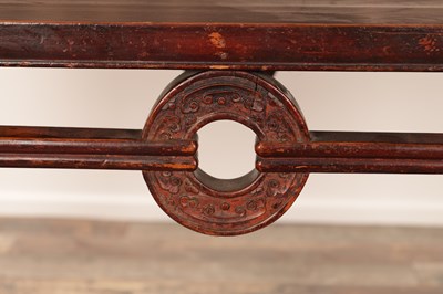 Lot 261 - AN 18TH CENTURY CHINESE STAINED SOFTWOOD ALTER TABLE