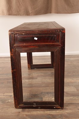 Lot 261 - AN 18TH CENTURY CHINESE STAINED SOFTWOOD ALTER TABLE