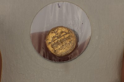 Lot 552 - A MACEDONIAN PHILLIP II 1/4 STATER GOLD COIN