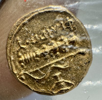 Lot 552 - A MACEDONIAN PHILLIP II 1/4 STATER GOLD COIN
