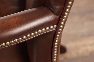 Lot 1287 - A GEORGE III STYLE MAHOGANY GAINSBOROUGH CHAIR