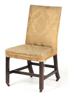 Lot 931 - AN EARLY GEORGE III MAHOGANY UPHOLSTERED SIDE...