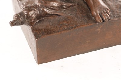 Lot 918 - EUGENE LAURENT (1832-1898). A LATE 19TH CENTURY BRONZE SCULPTURE OF A YOUNG MAID