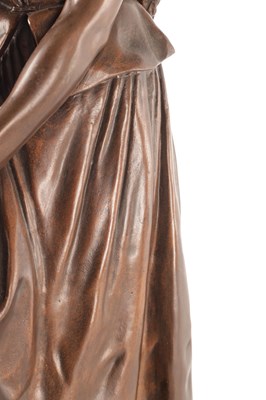 Lot 918 - EUGENE LAURENT (1832-1898). A LATE 19TH CENTURY BRONZE SCULPTURE OF A YOUNG MAID