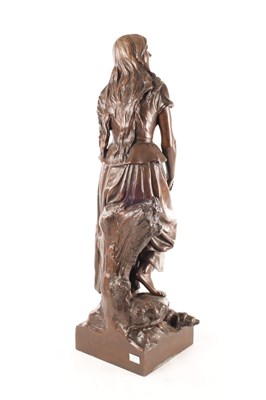 Lot 918 - EUGENE LAURENT (1832-1898). A LATE 19TH CENTURY BRONZE SCULPTURE OF A YOUNG MAID