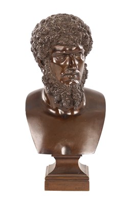 Lot A 19TH CENTURY BRONZE BUST OF THE EMPEROR LUCIUS VERUS