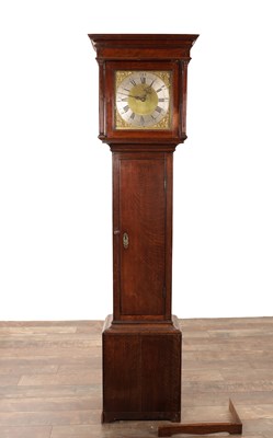 Lot JOHN ASHTON, LEEK. A GEORGE III OAK CASED 30-HOUR LONGCASE CLOCK