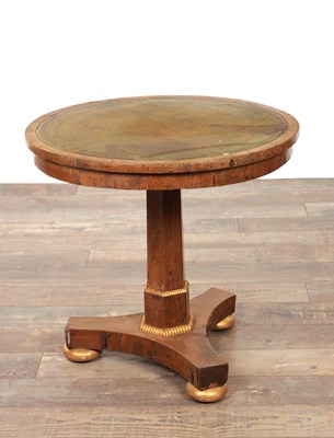 Lot A REGENCY ROSEWOOD AND GILT WOOD OCCASIONAL TABLE