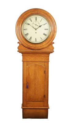 Lot A 19TH CENTURY OAK TRUNK DIAL WALL CLOCK