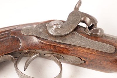 Lot 672 - A PAIR OF CASED 19TH CENTURY PERCUSSION PISTOLS