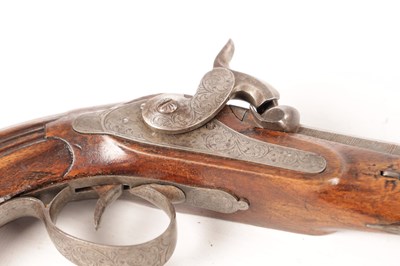 Lot 672 - A PAIR OF CASED 19TH CENTURY PERCUSSION PISTOLS