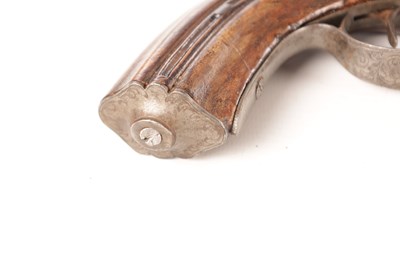 Lot 672 - A PAIR OF CASED 19TH CENTURY PERCUSSION PISTOLS