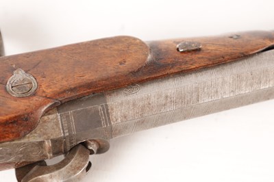 Lot 672 - A PAIR OF CASED 19TH CENTURY PERCUSSION PISTOLS