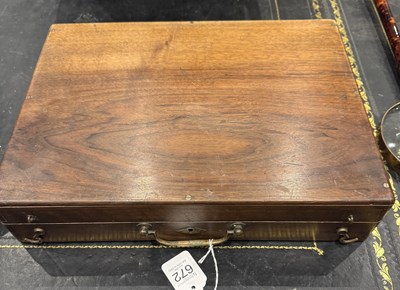 Lot 672 - A PAIR OF CASED 19TH CENTURY PERCUSSION PISTOLS