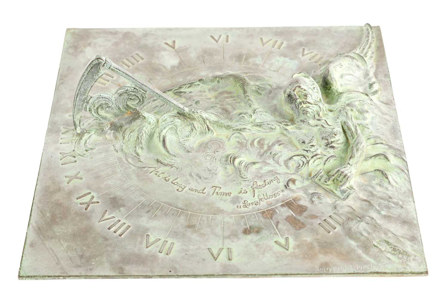 Louis Ragot Lot 1764 - A CAST FIGURAL BRONZE SUNDIAL BY LOUIS F.