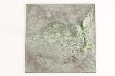 Lot 1764 - A CAST FIGURAL BRONZE SUNDIAL BY LOUIS F. RAGOT
