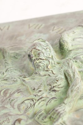 Lot 1764 - A CAST FIGURAL BRONZE SUNDIAL BY LOUIS F. RAGOT
