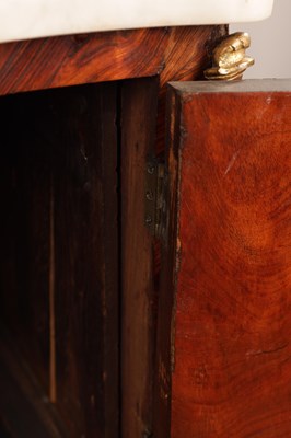 Lot 1159 - LOROMARD PARIS, AN EARLY 19TH CENTURY SIGNED LOUIS XV STYLE KINGWOOD AND MARQUETRY INLAID ORMOLU MOUNTED SERPENTINE FRONTED BOMBE SHAPED COMMODE
