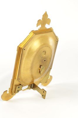 Lot 1691 - THOMAS COLE, LONDON. A RARE AND LARGE MID 19TH CENTURY GILT AND ENAMEL STRUT CLOCK