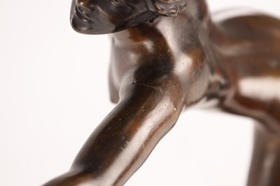 Lot 885 - AN EARLY 20TH CENTURY ART DECO STYLE FIGURAL BRONZE OF DIANA THE HUNTRESS