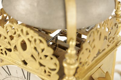 Lot 1480 - HENRY DUN, LONDINI. A 17TH CENTURY WINGED BRASS LANTERN CLOCK