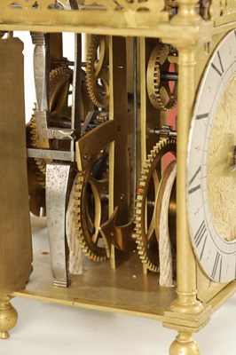 Lot 1480 - HENRY DUN, LONDINI. A 17TH CENTURY WINGED BRASS LANTERN CLOCK