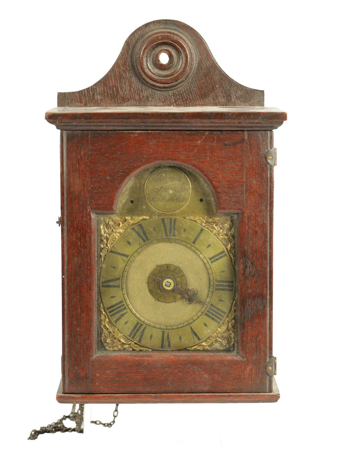 Lot 1554 - JAMES SMYTH SAXMUNDHAM. AN EARLY 18TH CENTURY HOODED WALL CLOCK WITH ALARM