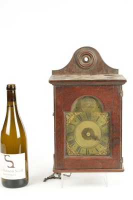Lot 1554 - JAMES SMYTH SAXMUNDHAM. AN EARLY 18TH CENTURY HOODED WALL CLOCK WITH ALARM