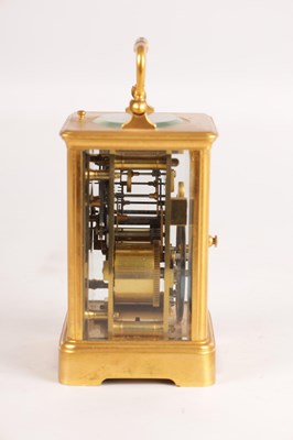 Lot 1737 - A LATE 19TH CENTURY FRENCH GILT CASED REPEATING CARRIAGE CLOCK