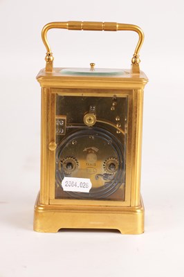 Lot 1737 - A LATE 19TH CENTURY FRENCH GILT CASED REPEATING CARRIAGE CLOCK