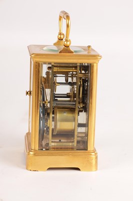 Lot 1737 - A LATE 19TH CENTURY FRENCH GILT CASED REPEATING CARRIAGE CLOCK