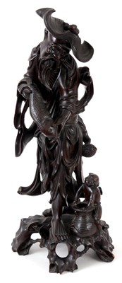 Lot 116 - A 19TH CENTURY JAPANESE CARVED HARDWOOD...