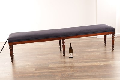 Lot 1325 - A PAIR OF 19TH CENTURY OAK LONG BENCHES IN THE MANNER OF GILLOWS