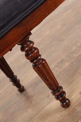 Lot 1325 - A PAIR OF 19TH CENTURY OAK LONG BENCHES IN THE MANNER OF GILLOWS