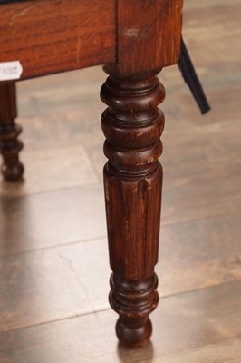 Lot 1325 - A PAIR OF 19TH CENTURY OAK LONG BENCHES IN THE MANNER OF GILLOWS