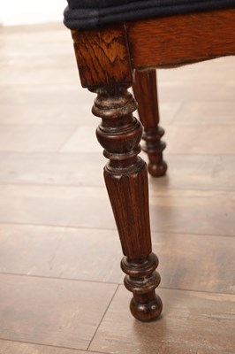 Lot 1325 - A PAIR OF 19TH CENTURY OAK LONG BENCHES IN THE MANNER OF GILLOWS