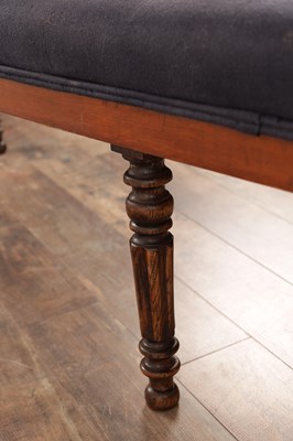 Lot 1325 - A PAIR OF 19TH CENTURY OAK LONG BENCHES IN THE MANNER OF GILLOWS
