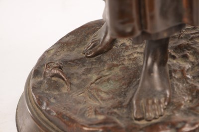 Lot 911 - EUGENE AIZELIN (1821-1902). A LATE 19TH CENTURY FIGURAL BRONZE SCULPTURE OF A LADY
