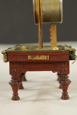 Lot 1478 - A RARE AND UNUSUAL LATE 19TH CENTURY NOVELTY MANTEL CLOCK FORMED AS A SNOOKER TABLE