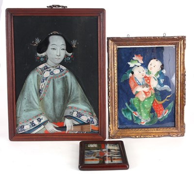 Lot 120 - THREE LATE 19TH CENTURY CHINESE PAINTINGS ON...