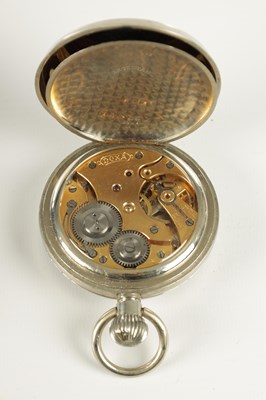 Lot 1420 - AN EARLY 20TH CENTURY SILVER WATCH STAND WITH POCKET WATCH