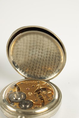 Lot 1420 - AN EARLY 20TH CENTURY SILVER WATCH STAND WITH POCKET WATCH