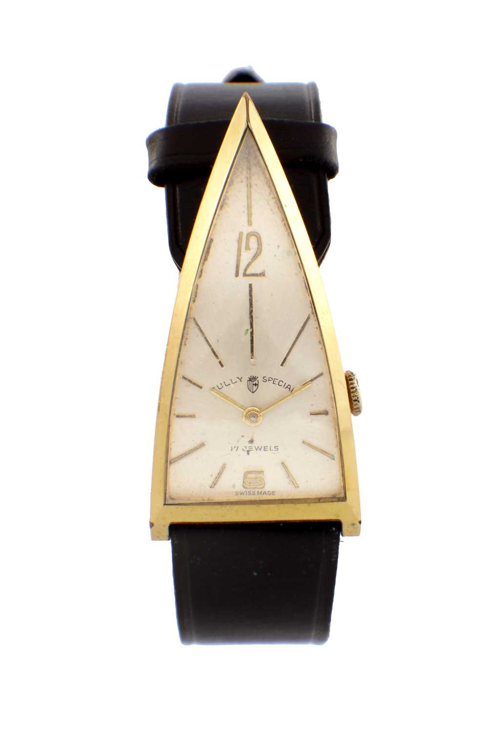 Sully Watch Lot 1425 - A GENTLEMAN'S UNUSUAL VINTAGE GOLD PLATED