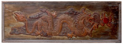 Lot 121 - A 19TH CENTURY CHINESE BRONZED EMBOSSED...